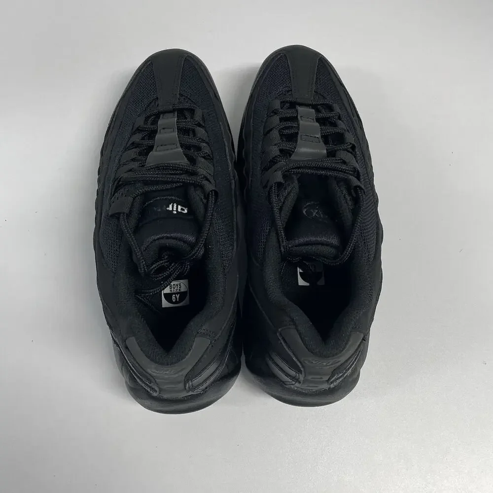 Nike Air Max 95 GS Triple Black II4053 001 Size 6 Y Kids Size 7.5 Women Running